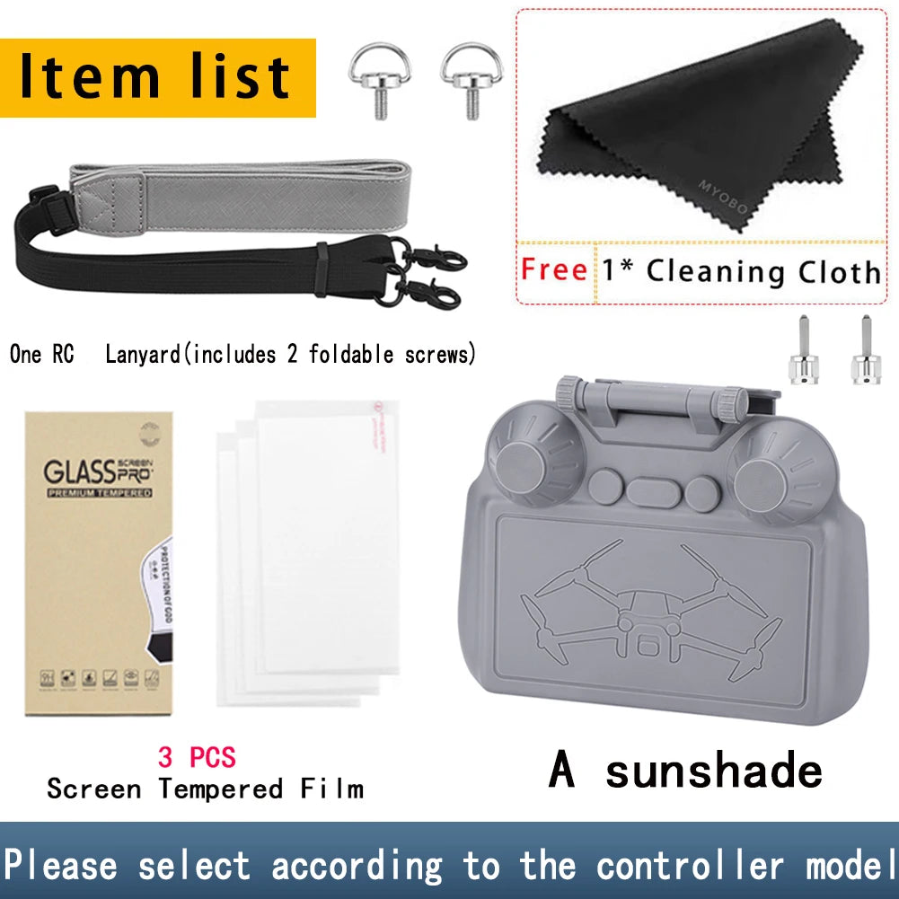 Kit protector para mando DJI RC con carcasa, pantalla y parasol
