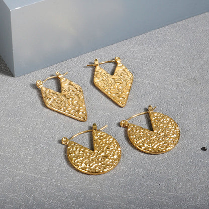 Shiny Zircon pendientes de aro para mujer Trendy Golden acero inoxidable Circle orejaring