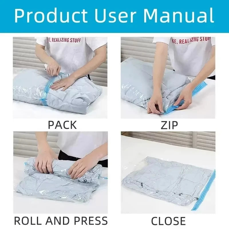 Bolsas de compresión al vacío para viaje y organización de ropa