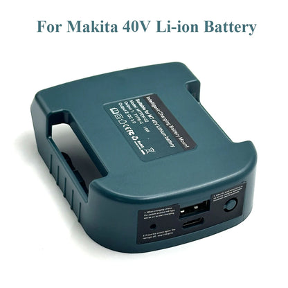 Soporte adaptador USB y USB-C para baterías Makita 18V/40V