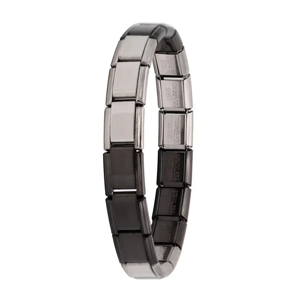 Pulsera elástica de acero inoxidable estilo italiano para mujer