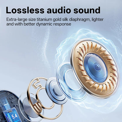 Auriculares inalámbricos K80 OWS con micrófono, graves y pantalla digital