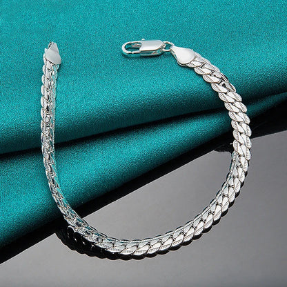 Pulsera de plata 925 con cadena plana y cierre de langosta