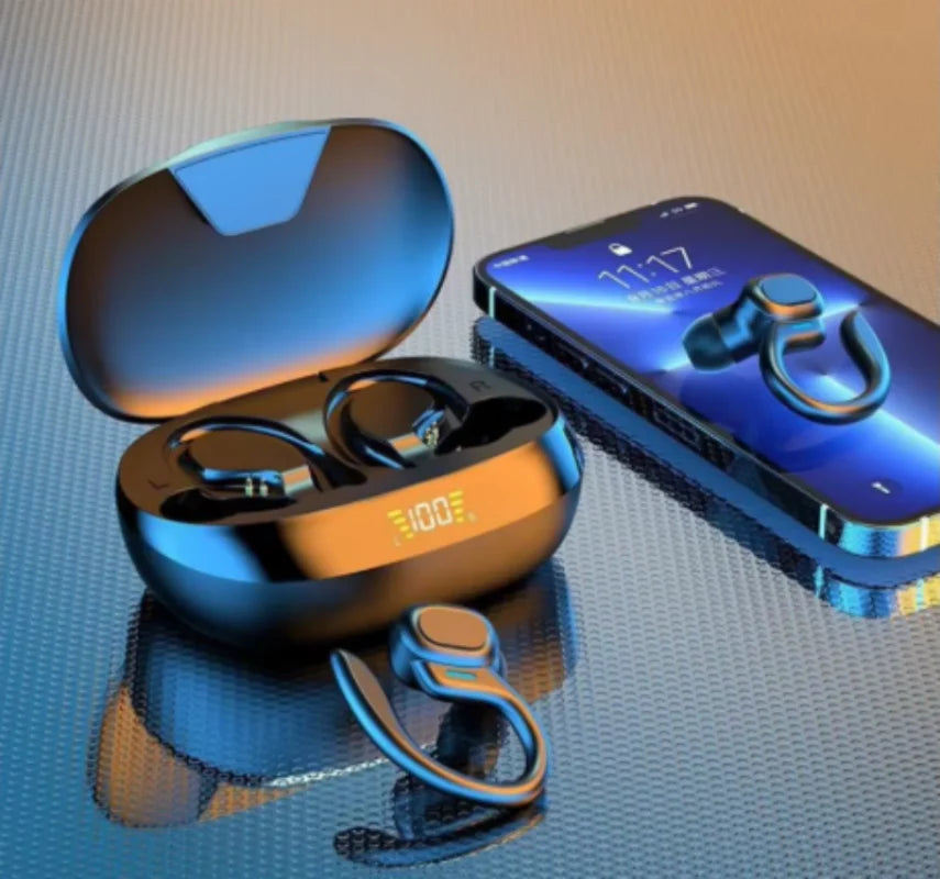 Auriculares inalámbricos K80 OWS con micrófono, graves y pantalla digital