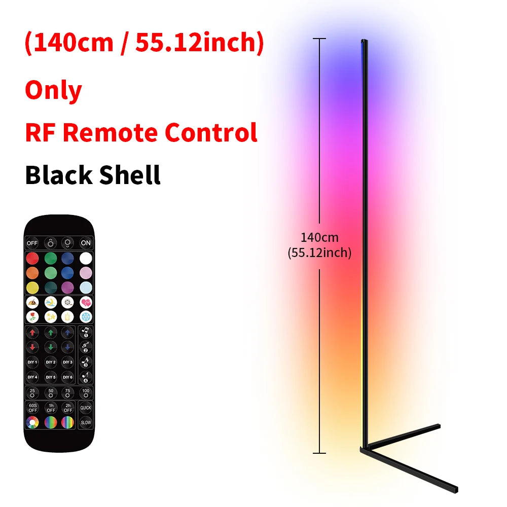 Lámpara de pie LED RGB regulable para esquina