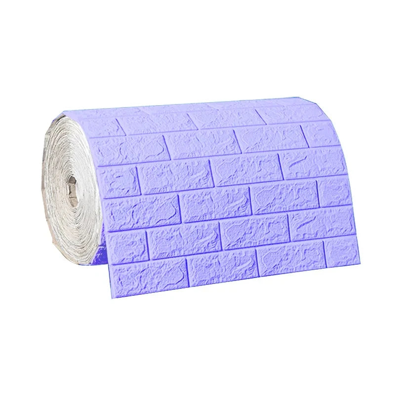 Papel pintado adhesivo 3D efecto ladrillo impermeable