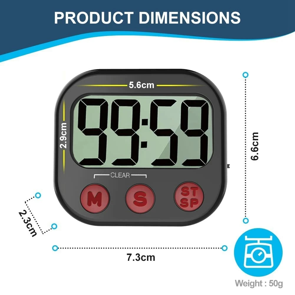 Temporizador digital magnético con pantalla LCD para cocina