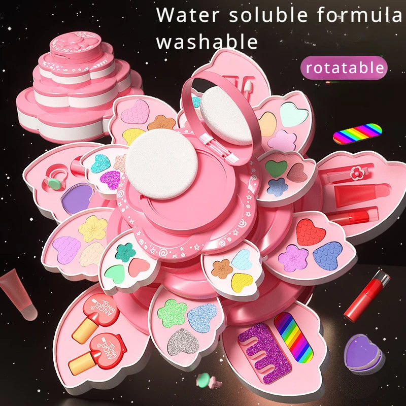 Set de maquillaje infantil de princesa con caja giratoria
