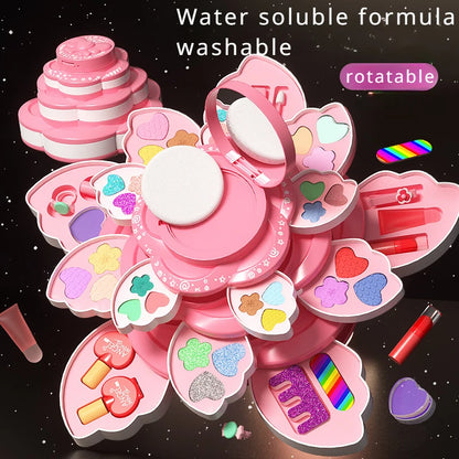 Set de maquillaje infantil de princesa con caja giratoria