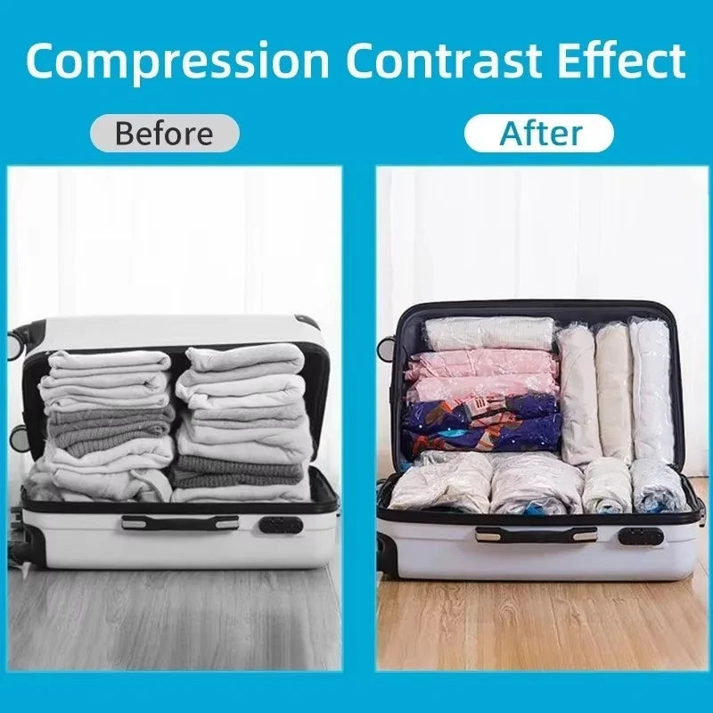 Bolsas de compresión al vacío para viaje y organización de ropa