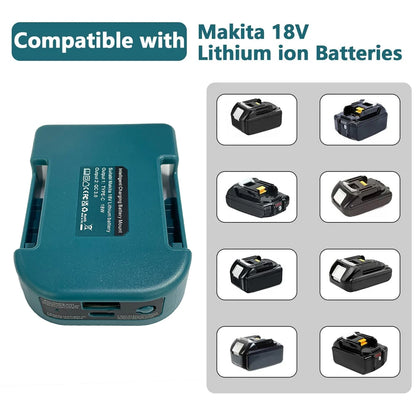 Soporte adaptador USB y USB-C para baterías Makita 18V/40V
