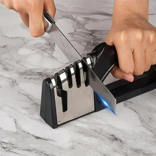 Afilador de cuchillos de cocina 4 en 1 con base antideslizante
