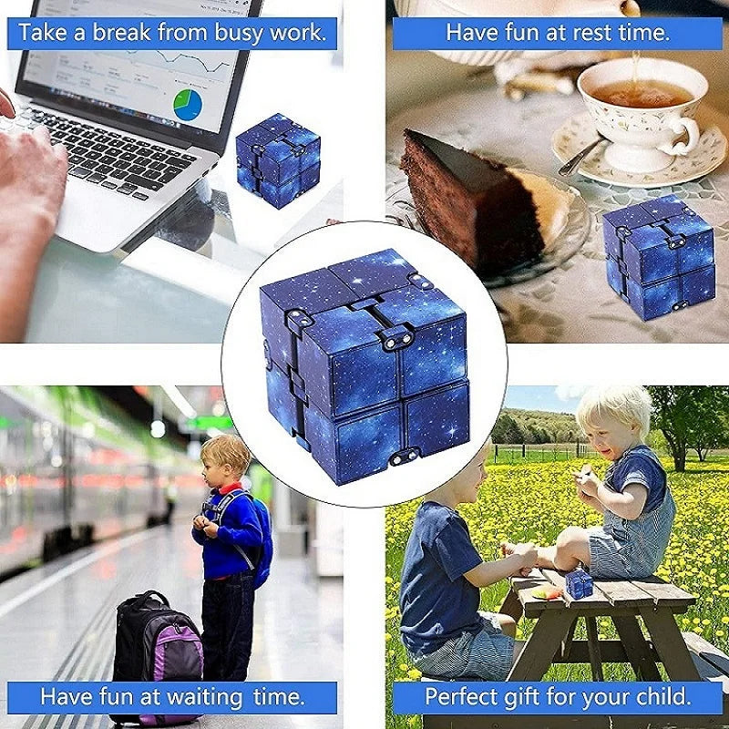 Cubo infinito antiestrés tipo fidget para manos inquietas
