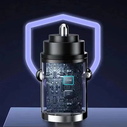 Cargador rápido de coche USB-C 200W con anilla