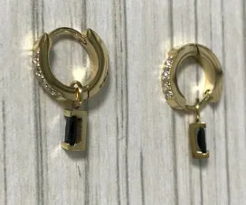 Shiny Zircon pendientes de aro para mujer Trendy Golden acero inoxidable Circle orejaring