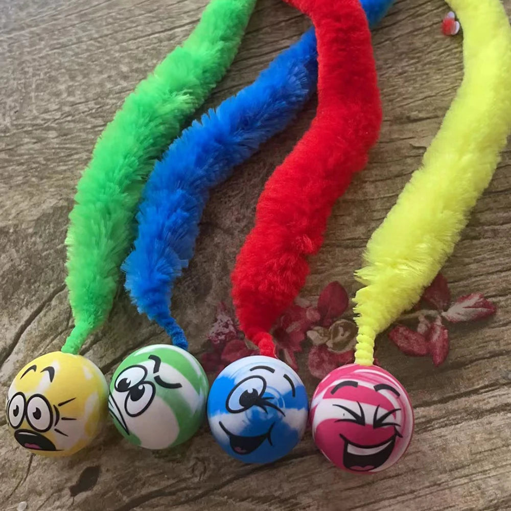 Juguete interactivo elástico para gatos con pelota saltarina