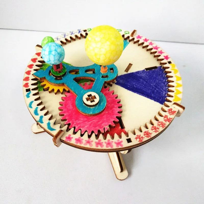 Puzzle educativo STEM del sistema solar en madera