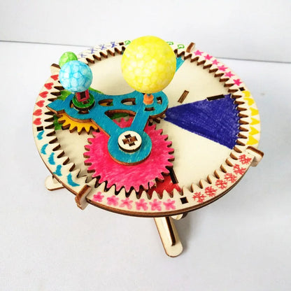 Puzzle educativo STEM del sistema solar en madera