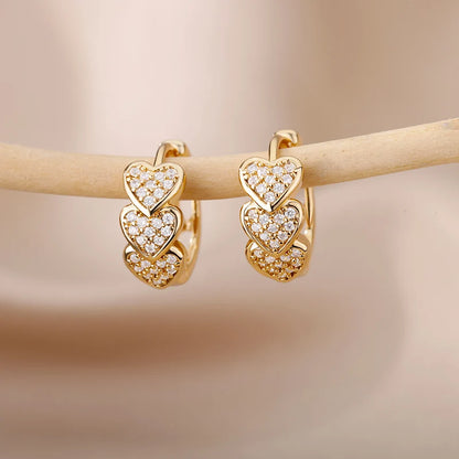 Pendientes aro con estrella de circonita en acero inoxidable