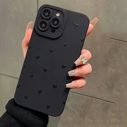 Funda TPU negro Love para iPhone con protección antigolpes