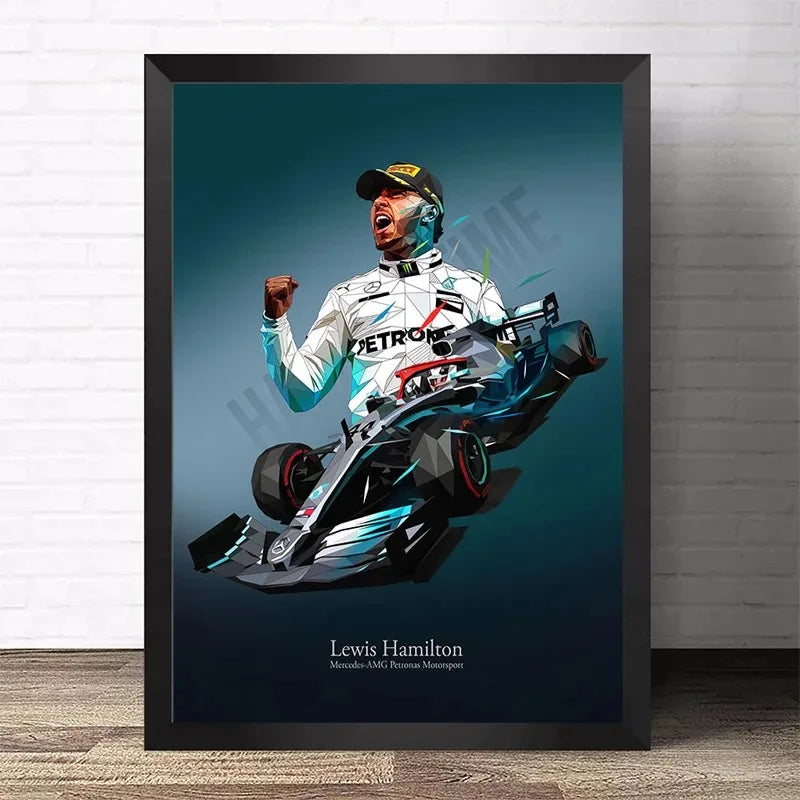 Póster decorativo de Ayrton Senna estilo graffiti racing