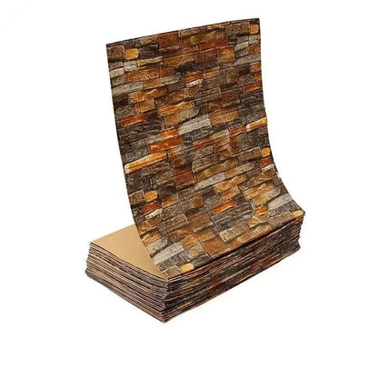 Papel pintado adhesivo 3D efecto ladrillo impermeable