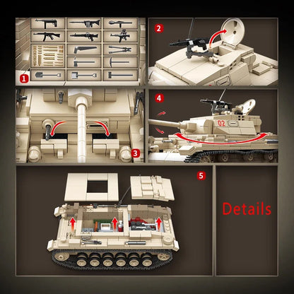 Tanque militar de bloques de construcción – modelo histórico DIY