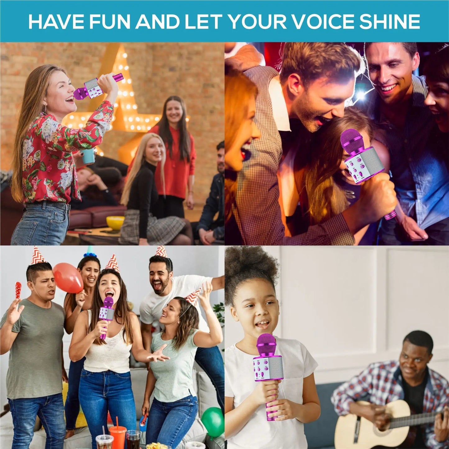 Micrófono karaoke inalámbrico Bluetooth para fiestas