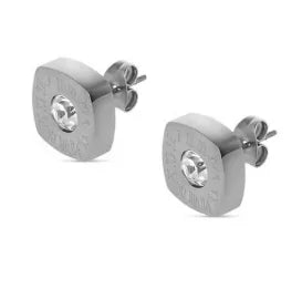 Shiny Zircon pendientes de aro para mujer Trendy Golden acero inoxidable Circle orejaring