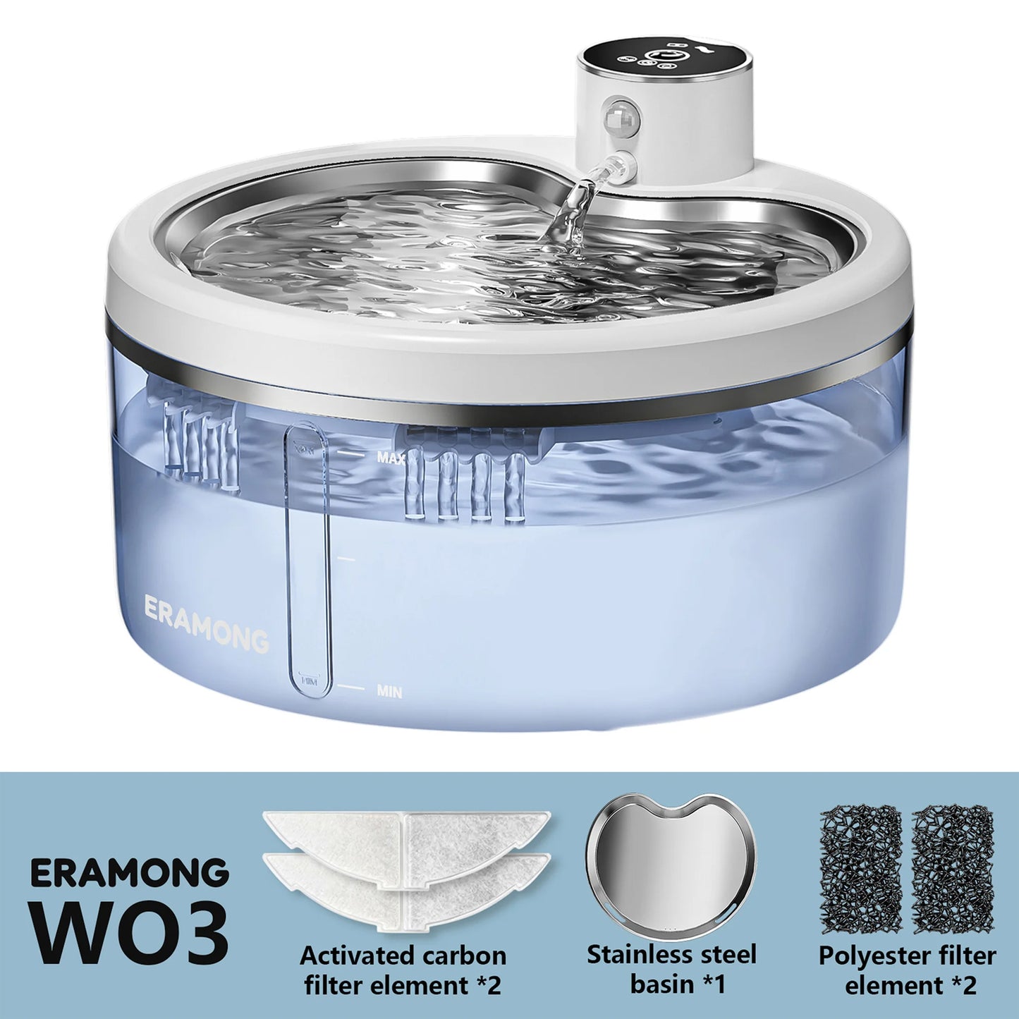 Fuente automática inalámbrica para gatos – 2,5 L con sensor inteligente y 3 modos de flujo