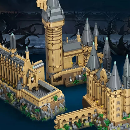 Castillo medieval creativo con microbloques de construcción