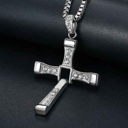 Crystal Jesus; Men's pendant necklace; regalo; joyería