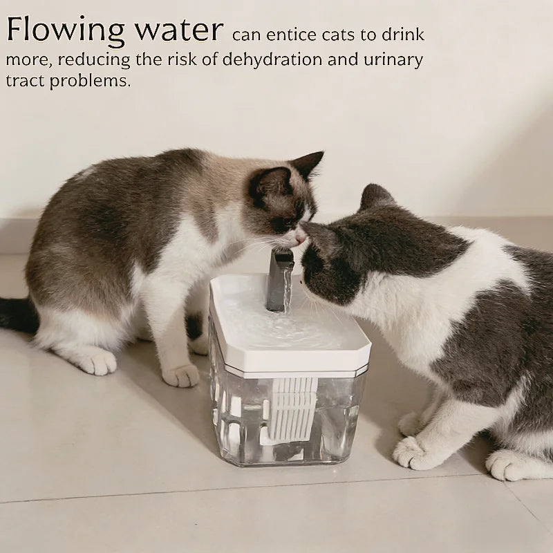 Fuente automática de agua para gatos y perros pequeños – 1,5 L con filtro y conexión USB