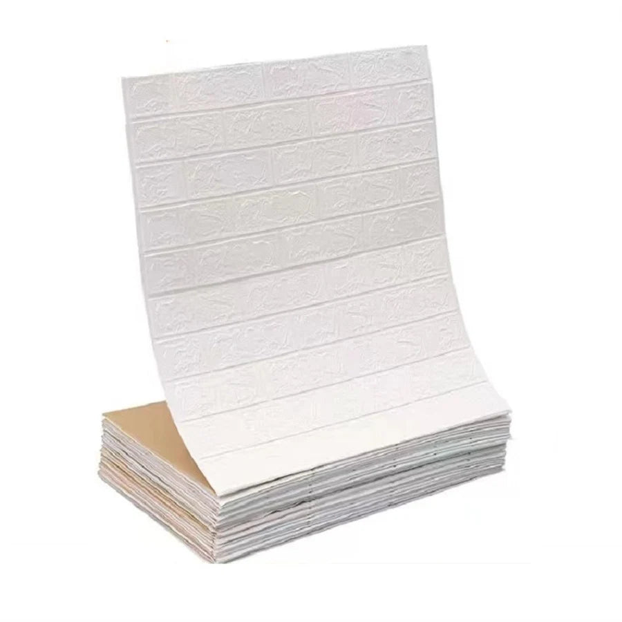 Papel pintado adhesivo 3D efecto ladrillo impermeable