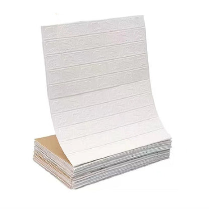 Papel pintado adhesivo 3D efecto ladrillo impermeable