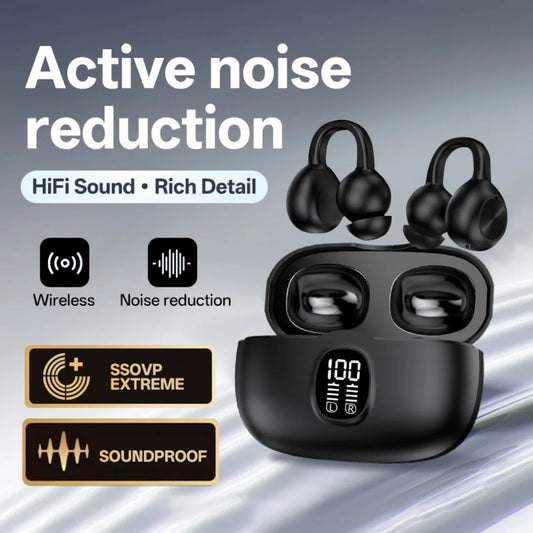 Auriculares inalámbricos K80 OWS con micrófono, graves y pantalla digital