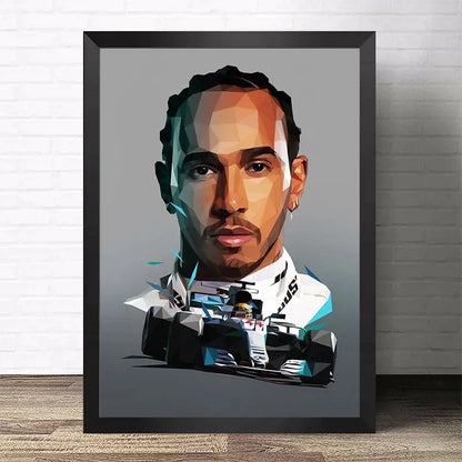 Póster decorativo de Ayrton Senna estilo graffiti racing