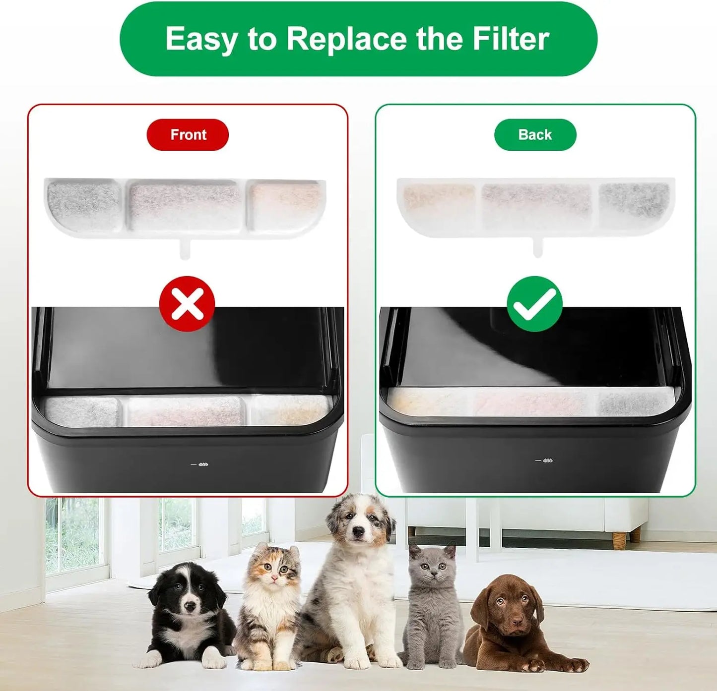 Filtros para fuente de agua de mascotas – Pack de 6/12/16/20/24 unidades