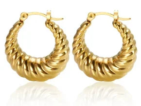 Shiny Zircon pendientes de aro para mujer Trendy Golden acero inoxidable Circle orejaring