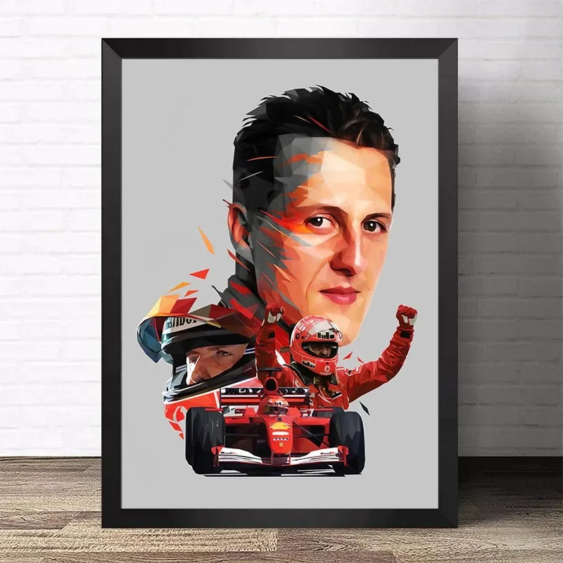 Póster decorativo de Ayrton Senna estilo graffiti racing