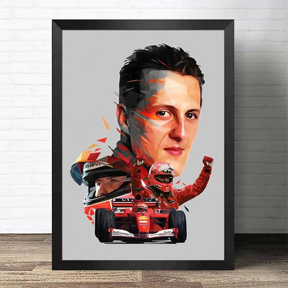 Póster decorativo de Ayrton Senna estilo graffiti racing