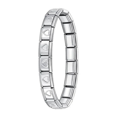 Pulsera elástica de acero inoxidable estilo italiano para mujer