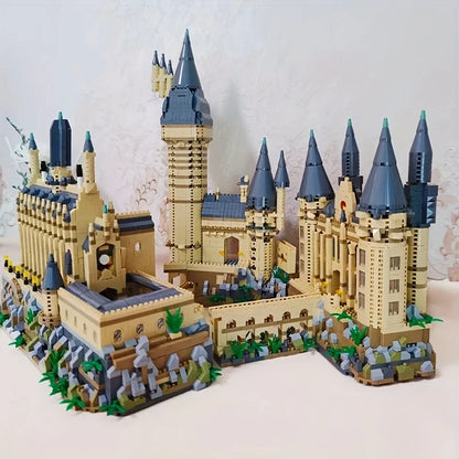 Castillo medieval creativo con microbloques de construcción