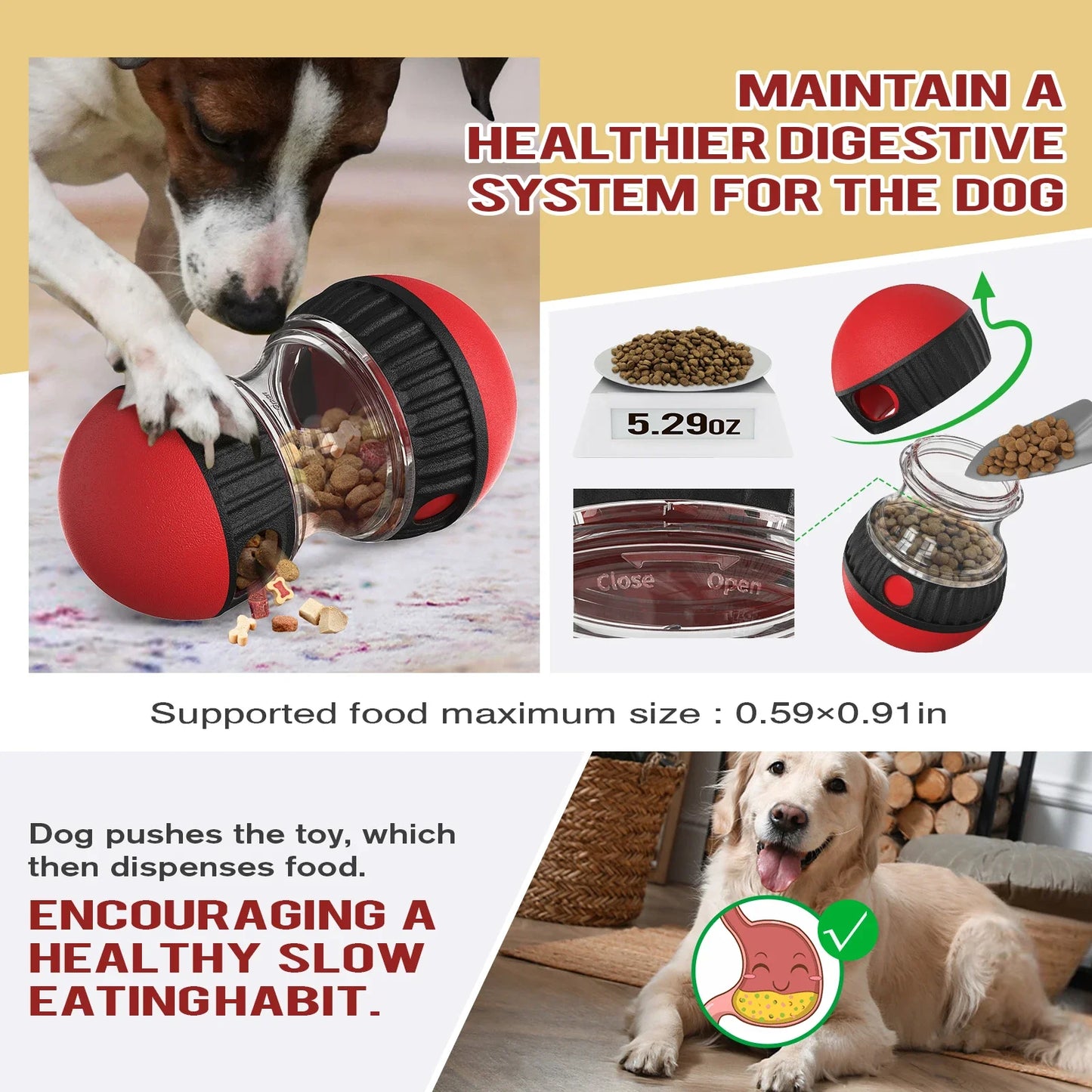 Juguete interactivo IQ para perros y gatos con bola dispensadora