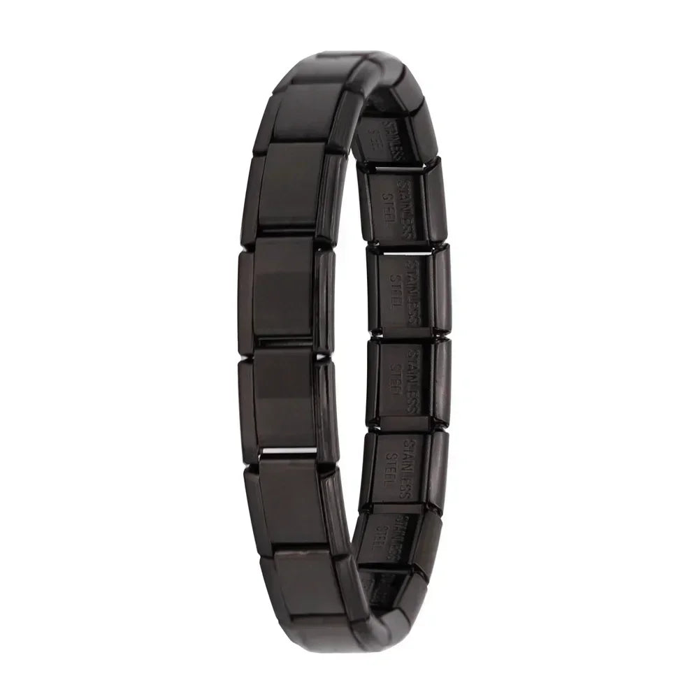 Pulsera elástica de acero inoxidable estilo italiano para mujer