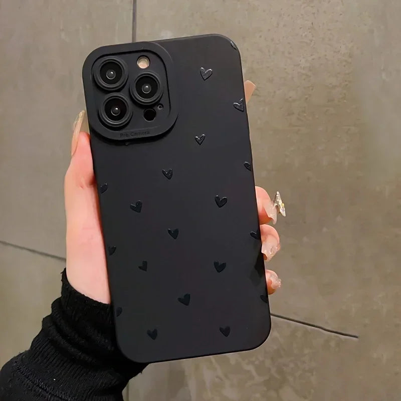 Funda TPU Black Love para iPhone con protección antigolpes