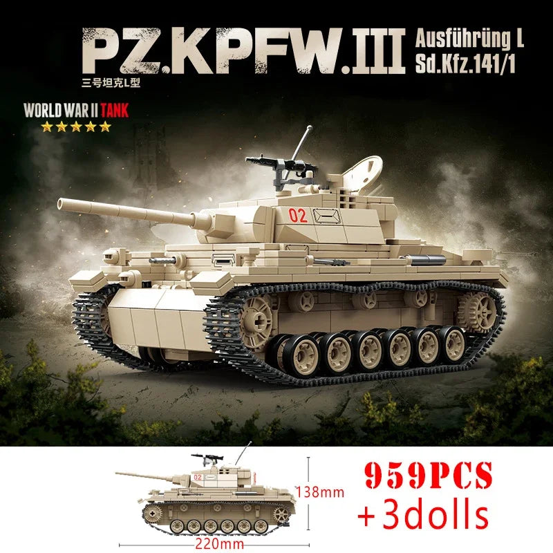 Tanque militar de bloques de construcción – modelo histórico DIY