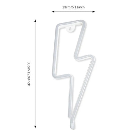 Lámpara LED de neón con forma de rayo para decoración