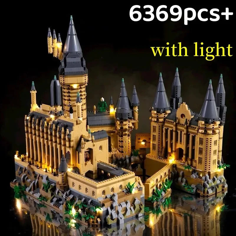Castillo medieval creativo con microbloques de construcción