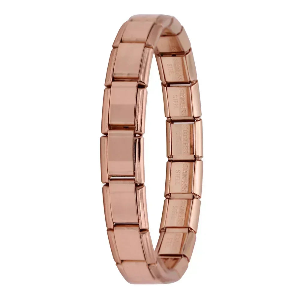Pulsera elástica de acero inoxidable estilo italiano para mujer
